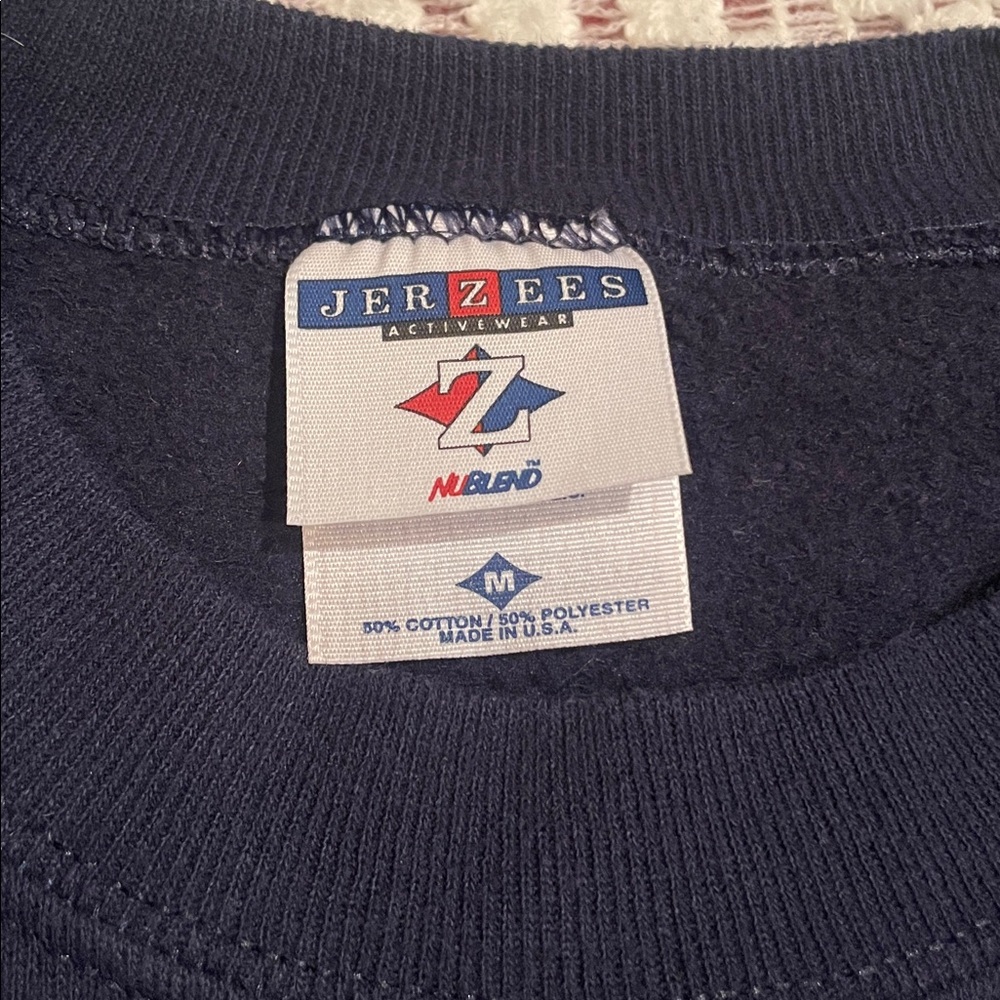Vintage Jerzees Lighthouse Sweatshirt Navy Embroidered Crewneck Coastal Grandma - Picture 3 of 12